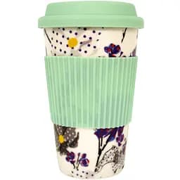 Чашка Keramia Flower story із силіконовою кришкою 440 мл бірюзова (21-279-124)