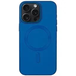 Шкіряний чохол Epik Bonbon Leather Metal Style with MagSafe для Apple iPhone 13 Pro Max 6.7 Синій/Indigo