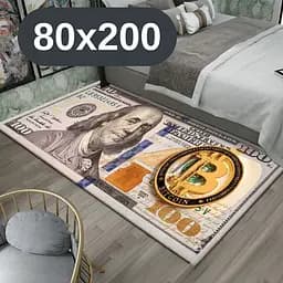 Стильний та зносостійкий килим для дому "100 доларів Bitcoin "80х200" KT8000208