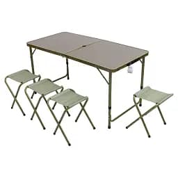 Стол для пикника LUGI JY-12060GR раскладной со стульями 120х60х70/61/54 см хаки