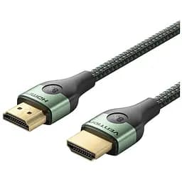 Кабель мультимедийный HDMI M to HDMI M 2.0m 8K ultra thin cotton braided green Vention (ALOGH)