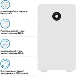 Акумулятор Deye LiFePO4 48V (51.2V/314Ah/16076Wh) (RW-F16) [151130] - мініатюра 6