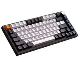 Клавиатура беспроводная игровая механическая GamePro MK-160-B Pro Black-White QLAB Orange Switches Hot-Swap - мініатюра 2