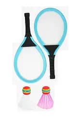 Набор ракеток 9352 L, 2 ракетки 57см, 2 воланчика, подсветка, в сетке (6966814300061) Блакитний