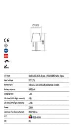 Світльник настільний вуличний PINO VE 0.30 M LED RGB+WW 2.6W IP44 SW(new)(5.1.2) Redo 90165 - мініатюра 3