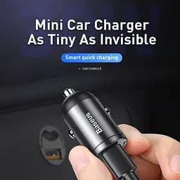 Адаптер автомобільний BASEUS Tiny Star Mini PPS Car Charge Type-C Port 30 W (VCHX-B04) бордовий - мініатюра 9