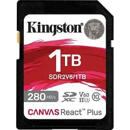 Карта памяти Kingston SDXC UHS-II U3 ​​Canvas React Plus 1Tb V60