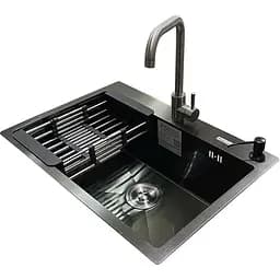 Комплект мийка + змішувач Romzha Arta U-600S BL (B)