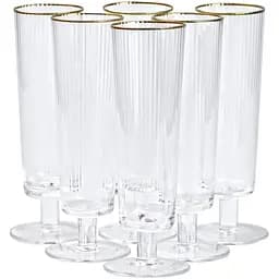 Набір келихів TS Kitchen для шампанського фігурних ребристих 6 штук по 300 мл HP82