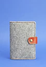 Фетровая обложка для паспорта 3.0 с кожаными коричневыми вставками