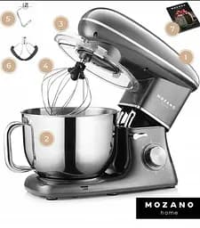 Кухонний комбайн Mozano професійний тістоміс Kitchen Machine 2300 Вт чаша 6,2л Silver - мініатюра 2