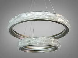 Золота підвісна LED-люстра Diasha 583-600+400G, 2 кільця, 152Вт, 60 см, до 21 м² - мініатюра 4