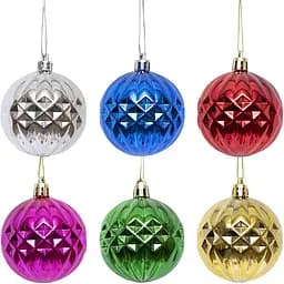 Набір ялинкових іграшок Кулі, 6728-22, 6 шт., 6 см