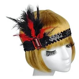 Резинка на голову c пером и камнем