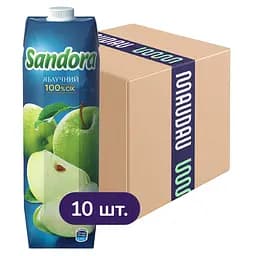 Упаковка сока Sandora Яблочный 9.5 л (0.95 л х 10 шт.)