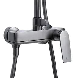 Душова система універсальна Qtap Vlasta New Gunmetal Black PVD з виливом QTVLA111GMB45651 - мініатюра 3