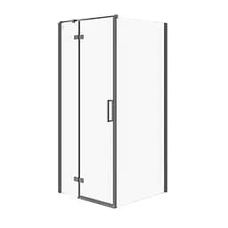 Душова кабіна Cersanit Jota чорна 90x90x195 L з розпашними дверми прозоре скло S160-003, Ліва, прозорий, чорний