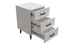 Тумба Віва 3 на конусних ніжках Ferrum-decor 56,5x35x40 Чорний метал ДСП Білий 16 мм (FRD-106823)