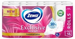 Уцінка. Туалетний папір Zewa Exclusive Ultra Soft чотиришаровий 16 рулонів - мініатюра 2