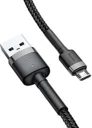 Кабель Baseus cafule Cable USB For Micro 2.4A 0.5 м Сірий + Чорний - мініатюра 2