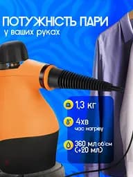 Універсальний пароочисник ручний для прибирання дому, 6 в 1 Bitek Steam Cleaner парогенератор Пароочисник для меблів, для прибирання вікон та автомобіля, відпарювач, парогенератор для прибирання та дезінфекції - мініатюра 8
