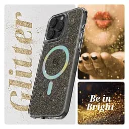 Противоударный чехол для Apple iPhone 14 Pro Max, Glow MagSafe, прозрачный, с функцией MagSafe, накладка с блестками, ударопрочный TPU+PC, поддержка беспроводной зарядки, ArmorStandart (ARM69725) - мініатюра 3