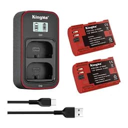 3-Pack KingMa Canon LP-E6NH (2 АКБ KingMa LP-E6NH та 1 ЗУ на дві батареї)