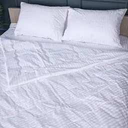 Літній постільний комплект MirSon №2944 Сolor Fun Line Stripe White з евкаліптовим волокном 110х140 см білий (2200010964530) - мініатюра 4