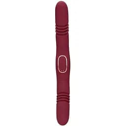 Вібратор Loveline Double-Sided Thrusting 33 см бордовий