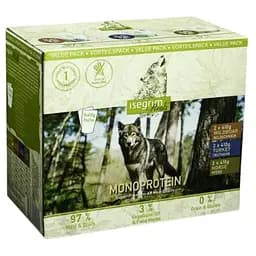 Набор влажного корма для взрослых собак Isegrim Adult Pouch Roots Multipack I Monoprotein: Мясо кабана, Конина и Мясо индейки 2.46 кг (6 паучей x 410 г)