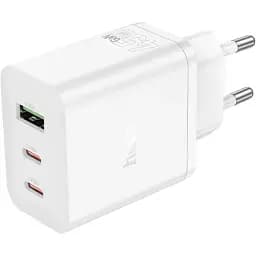 Сетевое зарядное устройство Hoco N50 USB/2 Type-C PD 45W белый