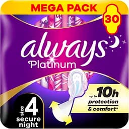 Гігієнічні прокладки Always Platinum Secure Night (Розмір 4) 30 шт.