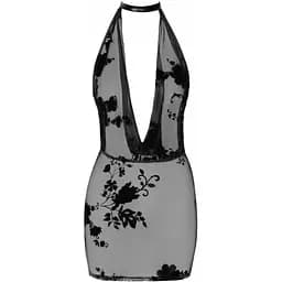 Сукня Noir Handmade F313 Mythos Mini fLocked mesh dress With jewelry rhinestOne chain - S