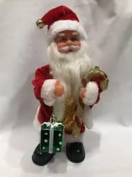 Игрушка елочная Дед Мороз с палкой, 1338-12, 27 см, интерактивная, с музыкальными эффектами