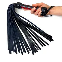 Флогер Art of Sex маленький / мартинет, 30 хвостів по 35 см, колір чорно-червоний