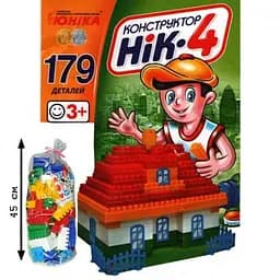 Конструктор дитячий НІК-4, 179 великих деталей Юніка 50х16х16 см det0006340 - мініатюра 2