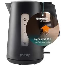 Електрочайник Gorenje 1.7 л Strix контроль чорний матовий kuh0015343 - мініатюра 5