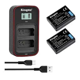 3-Pack KingMa Canon LP-E10 (2 АКБ KingMa LP-E10 та 1 ЗУ на дві батареї)