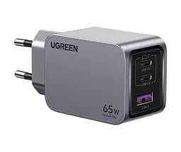Зарядний пристрій адаптер живлення Ugreen X755 Nexode Pro 65 W 3 порти (25871) сірий
