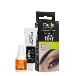 Крем-краска для бровей с маслом арганы Delia cosmetics Color Cream без аммиака, 1.0 Черная