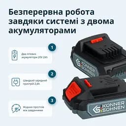 Набір із двох акумуляторних інструментів Konner&Sohnen KS IDISD 20Vв Kцnner & Sцhnen teh0026222 - мініатюра 6