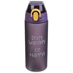 Пляшка для води LaPrida Фіолетовий 600 мл Soft Touch замок на кришці з трубочкою (67-2762)