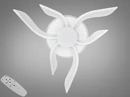 Интересная led люстра с пультом, диммером, подсветкой, 52W, белая