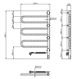 Електрична рушникосушка Navin Fouette 480x800 Sensor з таймером 00-044050-5080, Хром, Електронний - мініатюра 8