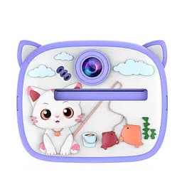 Фотоаппарат-принтер с мультяшным котом, детский, с мгновенной печатью