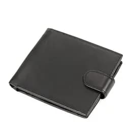 Чорне портмоне на кнопці з монетницею Tiding Bag M39-8069BRA