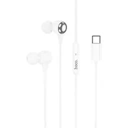 Дротові навушники Hoco M116, вакуумні, з мікрофоном, Type-C, 1.2m, white