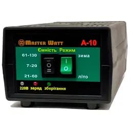 Автоматическое ЗУ для аккумулятора MW-AZU12-10A 12V (7-130Ah) (MF,WET,AGM,CA/CA), 160-245V, Мах ток заряда 10А, напряжение заряда 14,7;15,4V