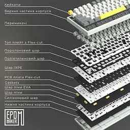 Клавіатура Epomaker AK820 Pro Gift Switch Black механічна бездротова (AK820-PRO-B-G)  - мініатюра 20