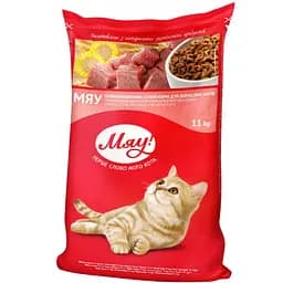 Сухой корм для кошек Мяу с мясом, рисом и овощами 11 кг (B1240602)